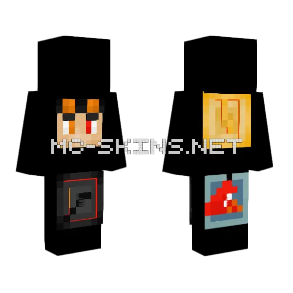 Tick Tock Minecraft skin, front and back