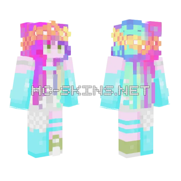 Tie Dyed Minecraft skin, front and back