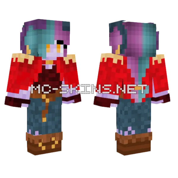 Tiefling Minecraft skin, front and back