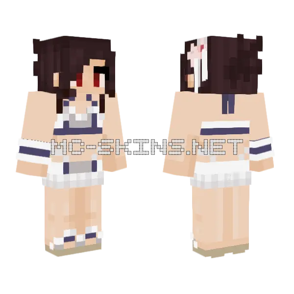 Tifa Beach 3 Minecraft skin, front and back
