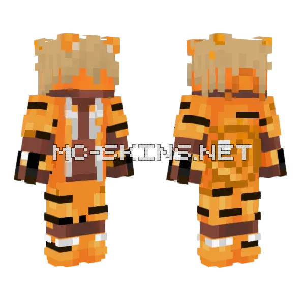 Tiger Skin Minecraft skin, front and back