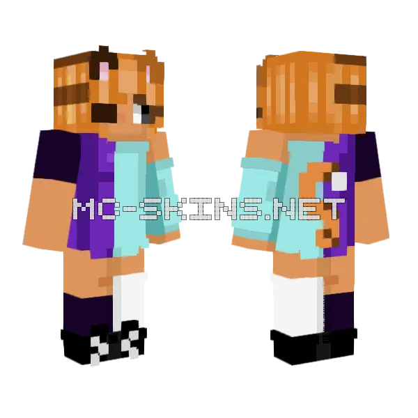 Tigry Kitty Collab Minecraft skin, front and back