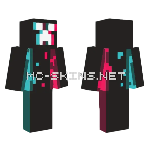 TikTok Cape Minecraft skin, front and back