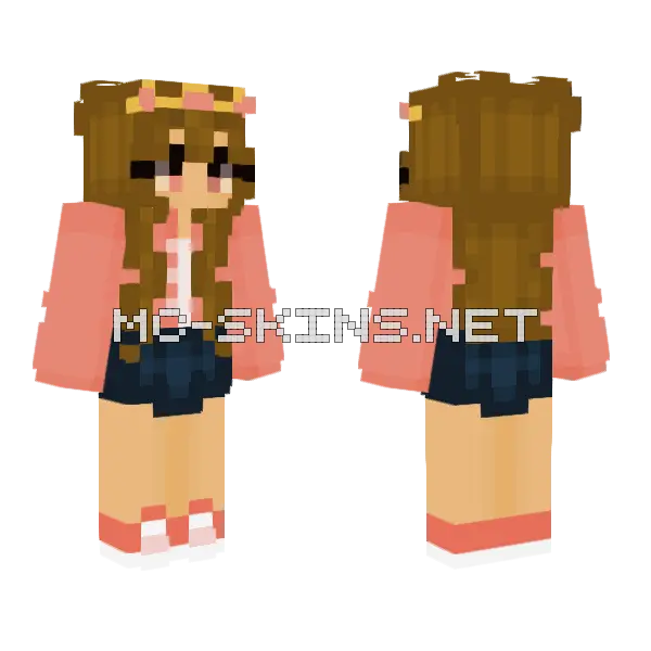 Time To Pink Minecraft skin, front and back