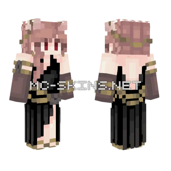 Tinakitten Black Wither Rose Outfit Minecraft skin, front and back