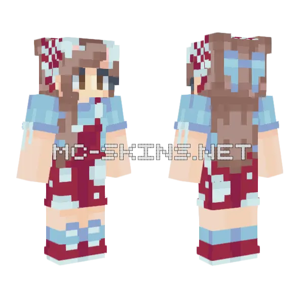 Tinakitten Kinoko Kingdom Minecraft skin, front and back