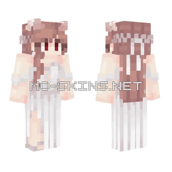 Tinakitten White Wedding Outfit Minecraft skin, front and back