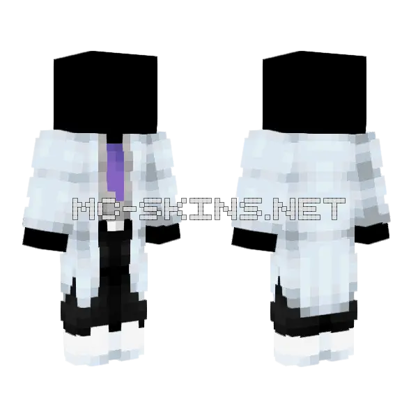 Tinted Lab Coat With Tie Minecraft skin, front and back