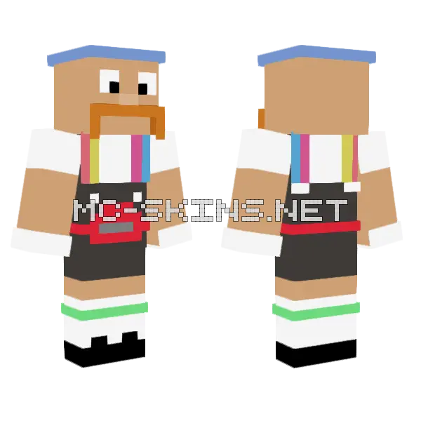 Tio Grandpa Minecraft skin, front and back