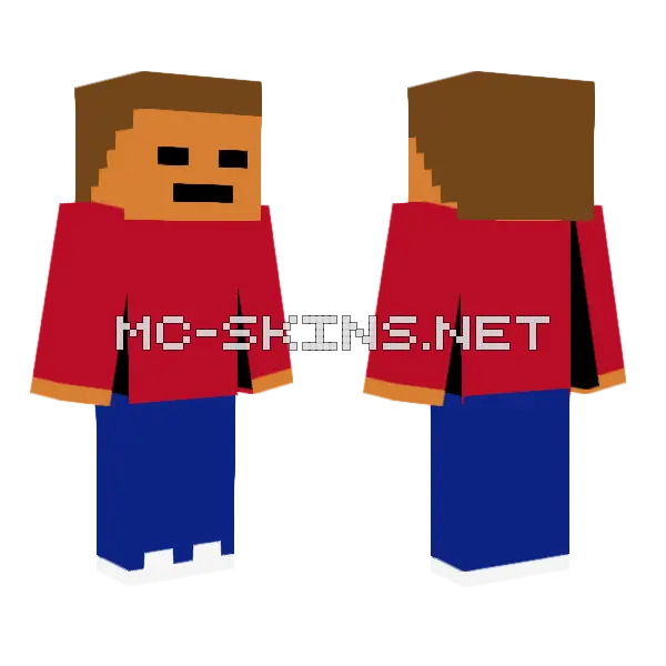 Tired Guy Minecraft skin, front and back