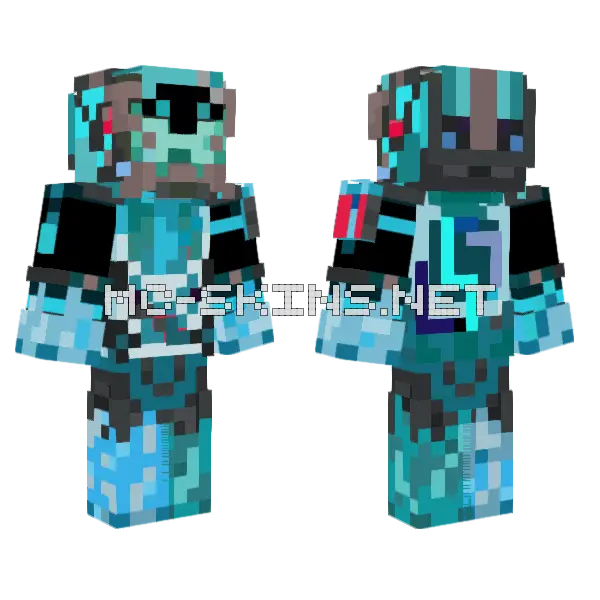 Titanfall x Miku Minecraft skin, front and back