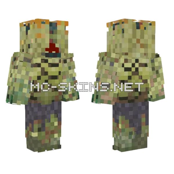 Tlou Bloater Minecraft skin, front and back