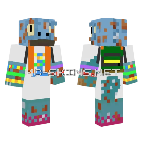 Tmnt Mondo Gecko Minecraft skin, front and back