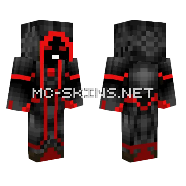 Tnica Maligna Rojo Minecraft skin, front and back