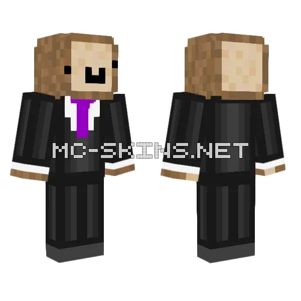 Toastedbred Suit and Tie Minecraft skin, front and back