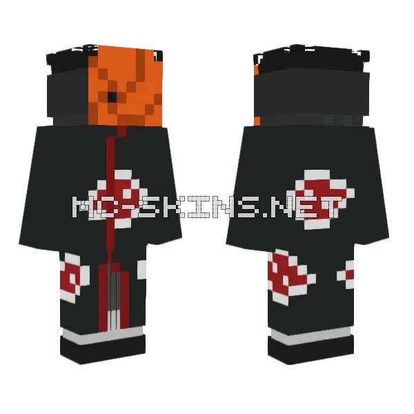 Tobi Naruto Minecraft skin, front and back