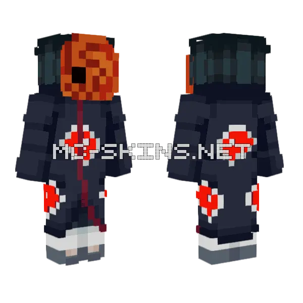 Tobi Naruto X2 Minecraft skin, front and back