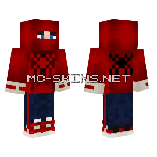 Toby Spiderman With Jordans Minecraft skin, front and back