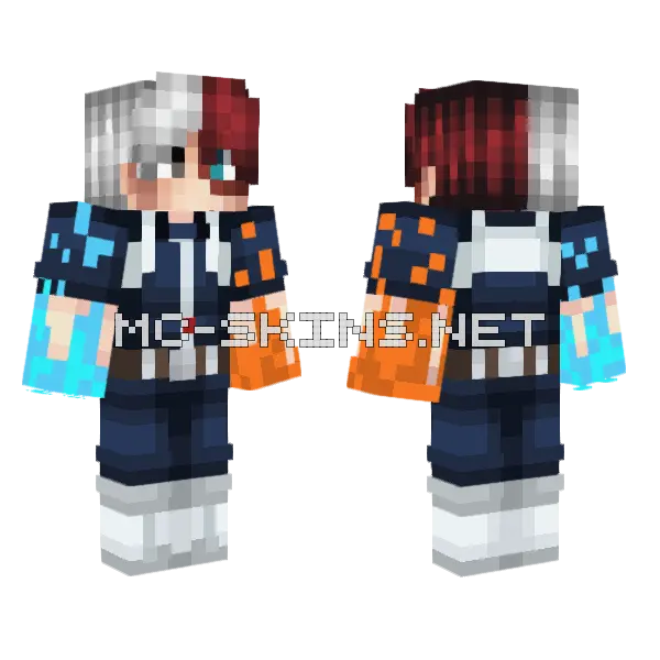 Todoroki Anime Boy Minecraft skin, front and back