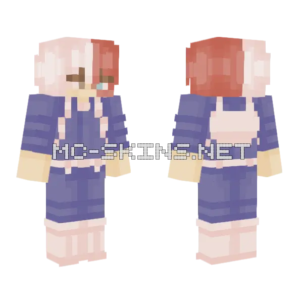 Todoroki Boy Minecraft skin, front and back