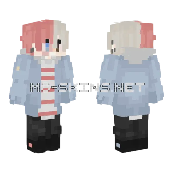 Todoroki Casual Clothes Minecraft skin, front and back