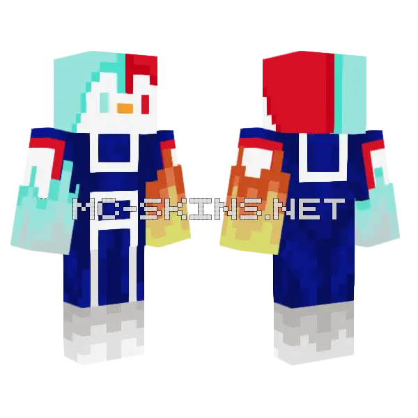Todoroki Pengu Minecraft skin, front and back