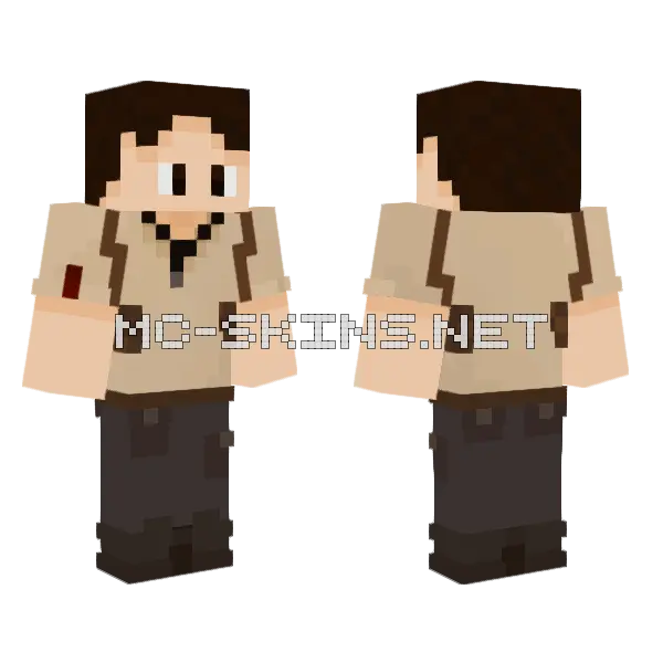 Tom Holland Uncharted Minecraft skin, front and back