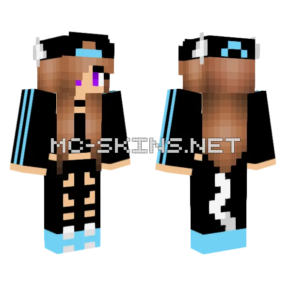 Tomboy Werewolf Minecraft skin, front and back