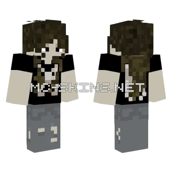 Tomboy With Bleached Shirt Minecraft skin, front and back