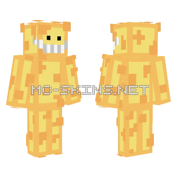 Tombstone Cheese Minecraft skin, front and back