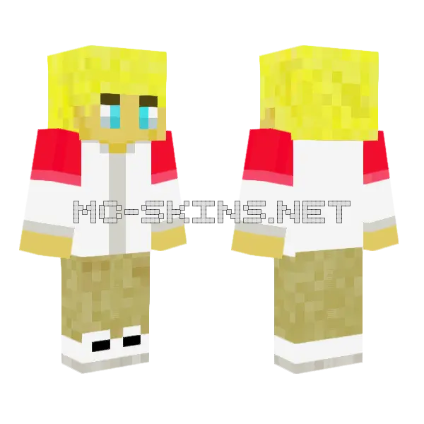 Tommyinnit Yellow Outfit Minecraft skin, front and back
