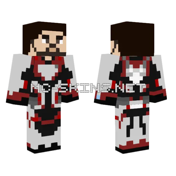 Tony Stark Team Quantum Suit, front and back