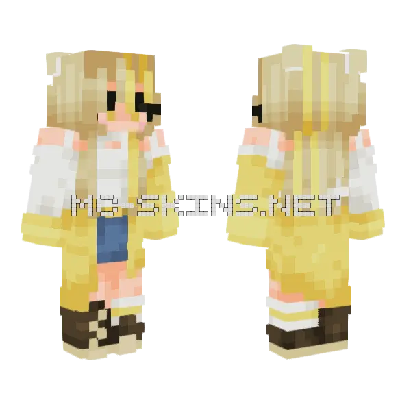 Too Sour Lemon Day Minecraft skin, front and back