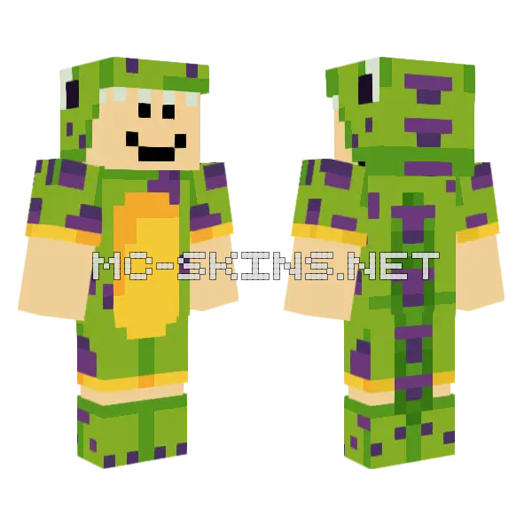 Toontown Dino Costume Quackity Minecraft skin, front and back