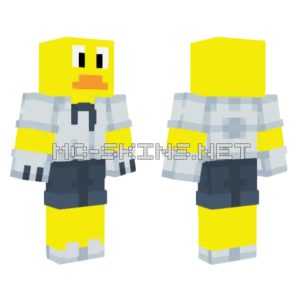 Toontown Quackity Quartz Minecraft skin, front and back