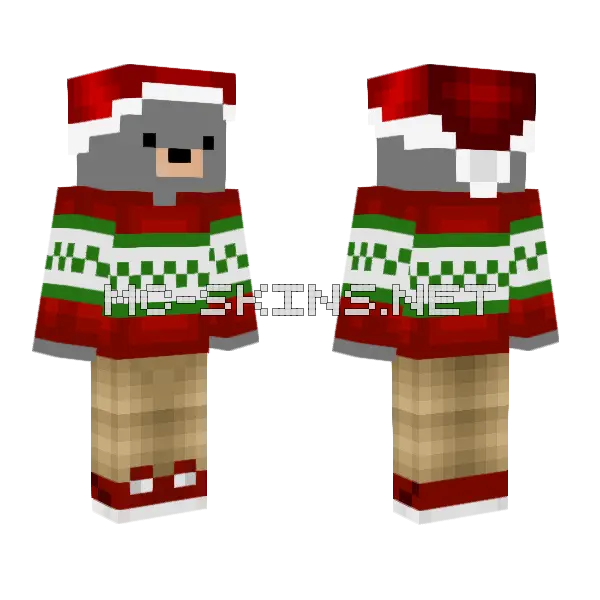 Topeira Natal Minecraft skin, front and back