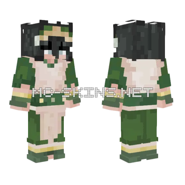 Toph Beifong ATLA Minecraft skin, front and back
