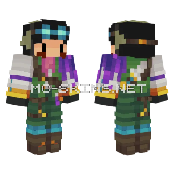 Torharo Mint Mermaids Pandora Box Minecraft skin, front and back
