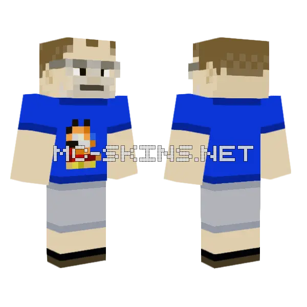 Tourettes Guy Minecraft skin, front and back