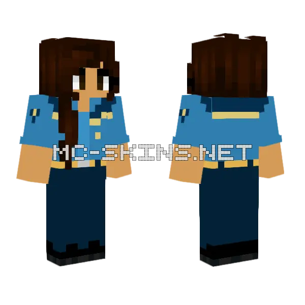 Toverland Medewerkster Minecraft skin, front and back
