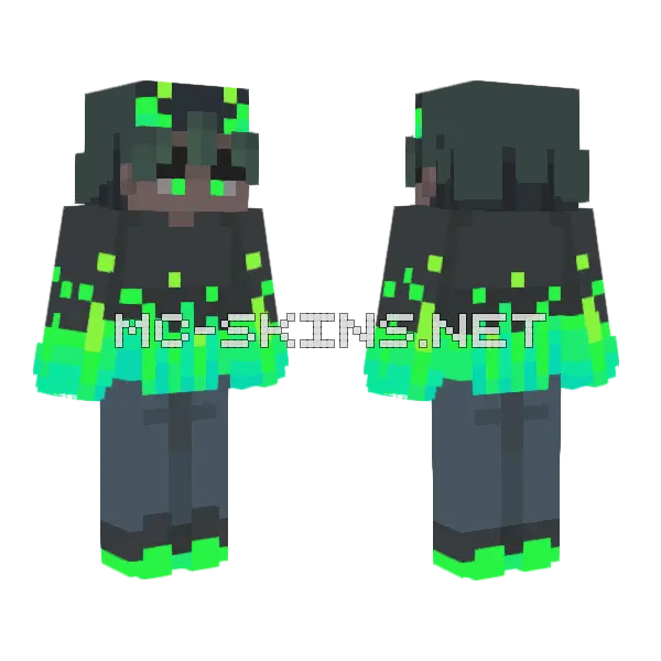 Toxic Acid Boy Minecraft skin, front and back