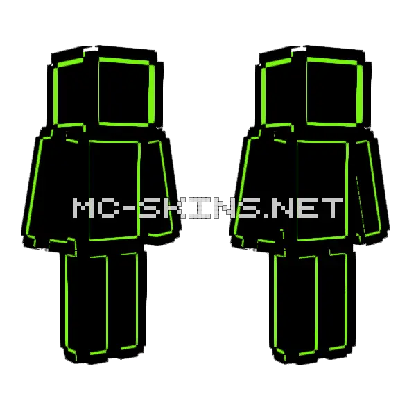 Toxic Green and Black Suit, front and back