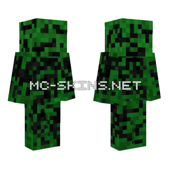 Toxic Green Creature Minecraft skin, front and back