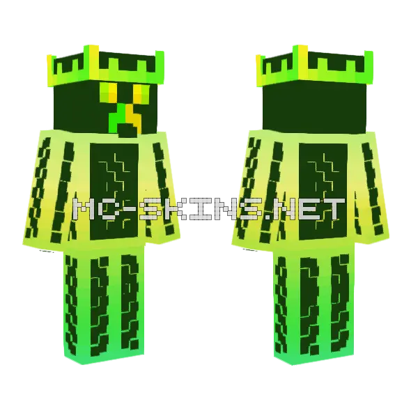 Toxic Waste Creeper Minecraft skin, front and back