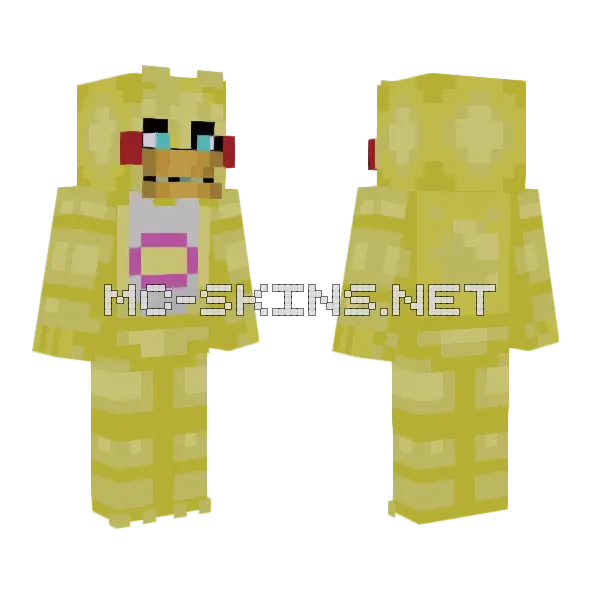 Toy Chica Minecraft skin, front and back