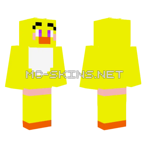 Toy Chica Minecraft skin, front and back
