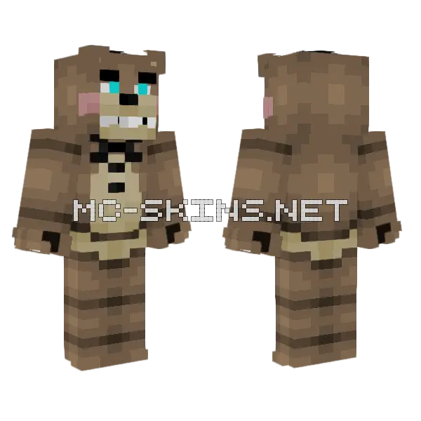 Toy Freddy Minecraft skin, front and back