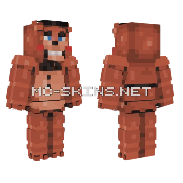 Toy Freddy Minecraft skin, front and back