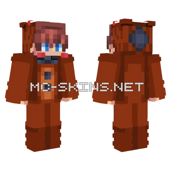 Toy Freddy Minecraft skin, front and back