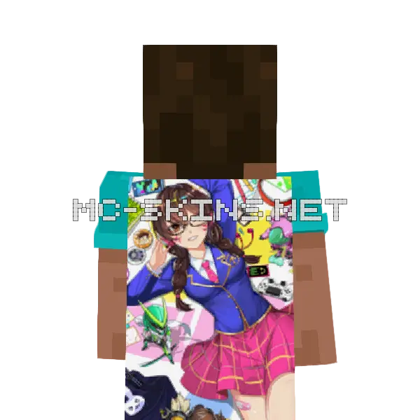 Tracer School Uniform Minecraft cape worn on a player